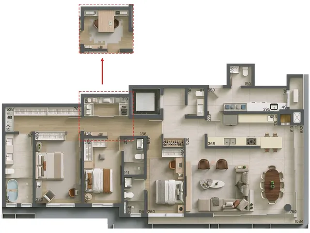 Imagem 3: Arte Batel Apartamento com 3 dormitórios