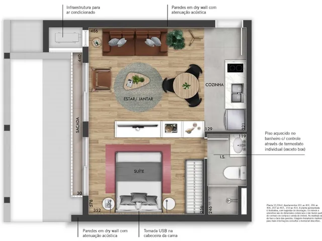 Imagem 8: Hall Design Apartamento com 2 dormitórios