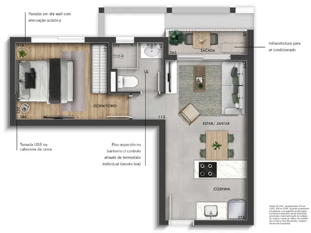 Imagem 9: Hall Design Apartamento com 2 dormitórios