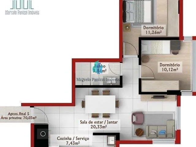 Imagem 7: Apartamento Mobiliado