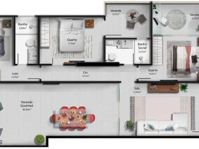 Imagem 13: Apartamento 3 Quartos À Venda, Altíssimo Padrão, Lazer Completo no Centro de Guarapari-Es