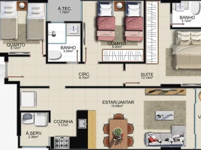 Imagem 13: Lançamento Apartamento À Venda 2 e 3 Quartos na Praia do Morro - Guarapari -Es