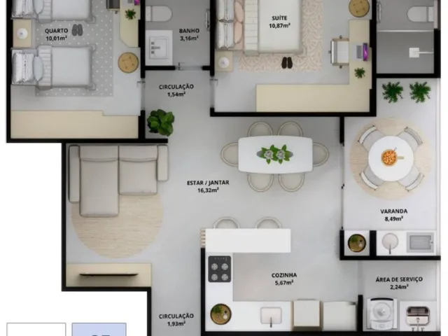 Imagem 3: 0 Apartamento com 2 dormitórios