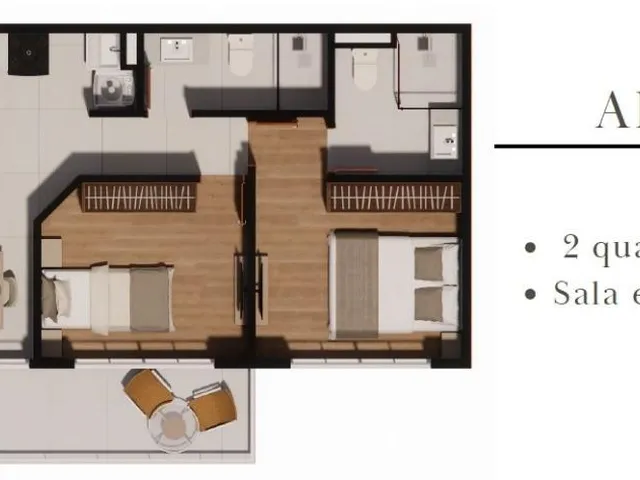 Imagem 2: 0 Apartamento com 2 dormitórios