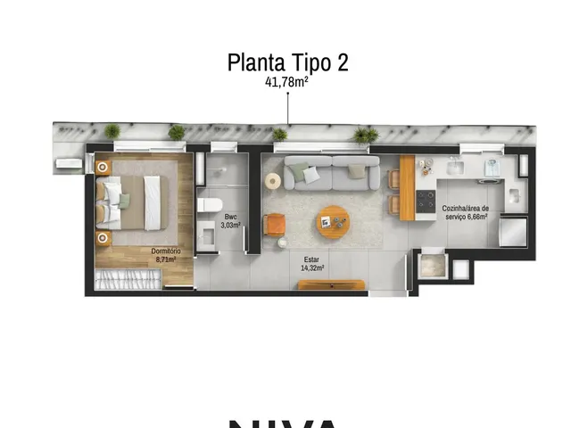 Imagem 4: Brise Apartamento com 1 dormitório