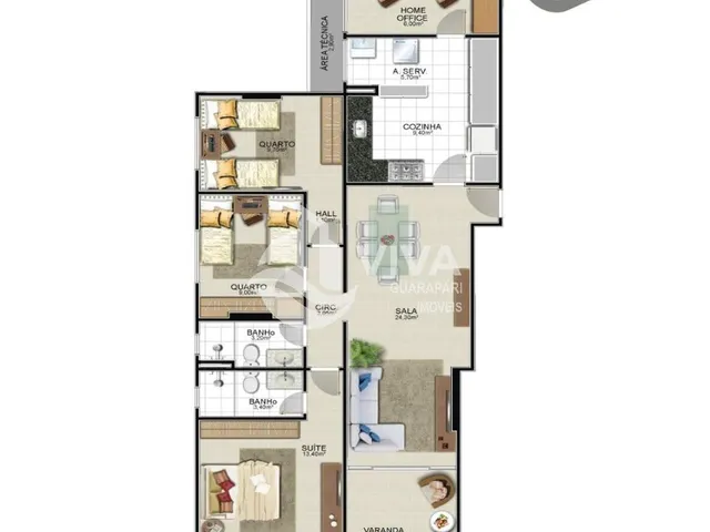 Imagem 12: Lançamento Residencial Brise Composto por 3 Quartos À Venda na Praia do Morro, Guarapari-Es - Viva Guarapari Imóveis