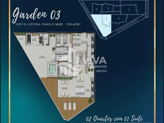 Imagem 7: Apartamento de 2 Quartos com Suíte em Muquiçaba, Guarapari-Es: 67,29M², 2 Salas, 2 Banheiros e Garagem. Venha Conferir!