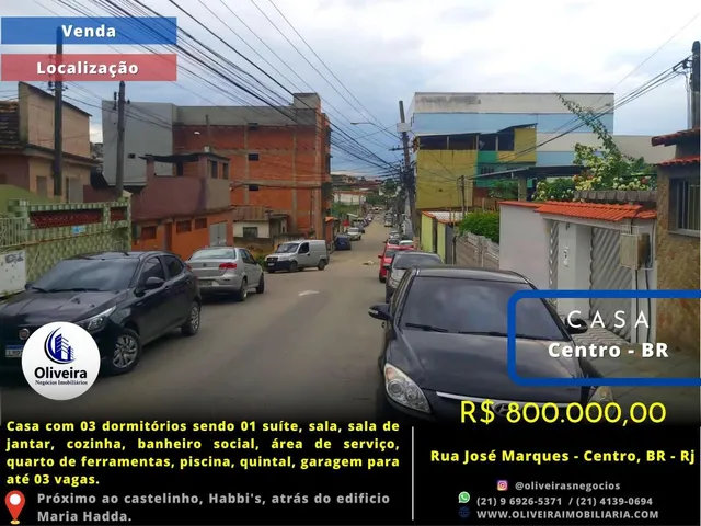 Imagem 3: Casa para Venda em Belford Roxo, Vila Sousa, 3 Dormitórios, 1 Suíte, 2 Banheiros, 3 Vagas