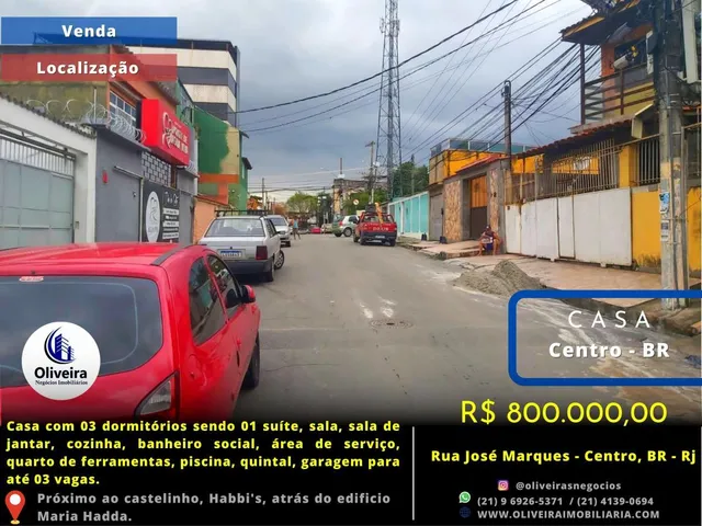Imagem 4: Casa para Venda em Belford Roxo, Vila Sousa, 3 Dormitórios, 1 Suíte, 2 Banheiros, 3 Vagas