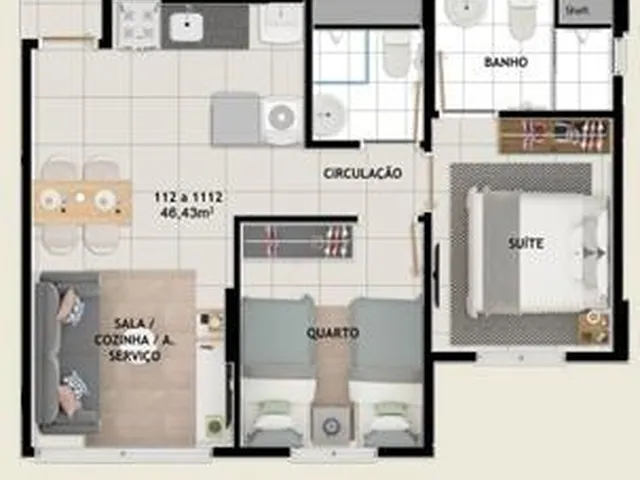 Imagem 4: 0 Apartamento com 1 dormitório