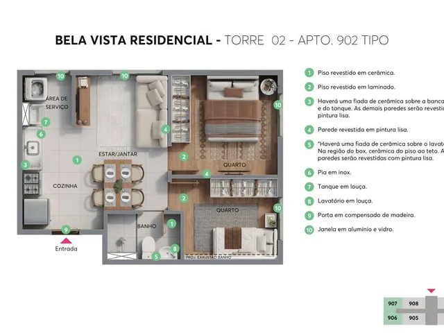 Imagem 2: Apartamento À Venda, no Bela Vista Residencial em Salvador, Pernambués, com 2 Quartos, 40,24M²