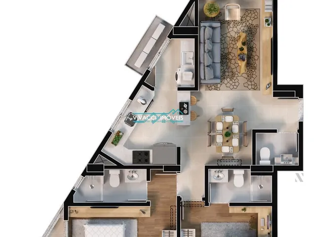 Imagem 2: Apartamento À Venda em Florianópolis, Balneário, com 2 Quartos, com 75 M², Bliss