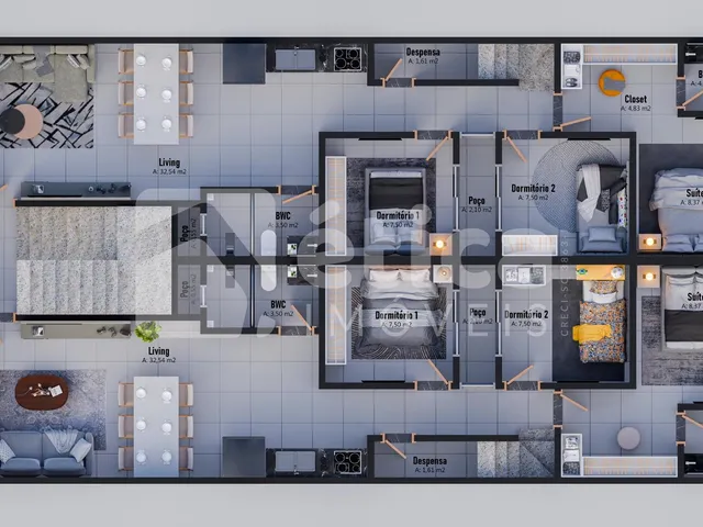 Imagem 4: Apartamento Duplex com 3 Dormitórios e Terraço À Venda no São João Itajaí