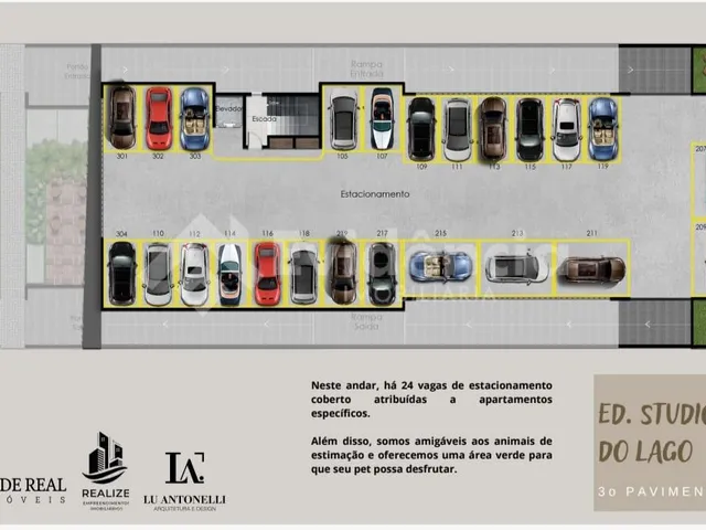 Imagem 2: Studio do Lago no Centro de Guarapuava Frente para o Parque do Lago