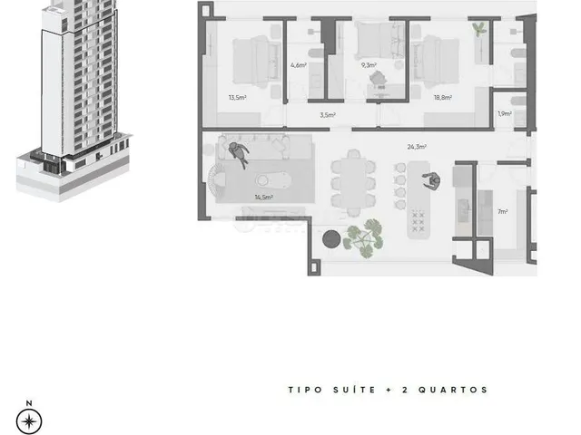Imagem 6: Apartamento com 3 Dormitórios À Venda, Vila Industrial, Toledo - Pr