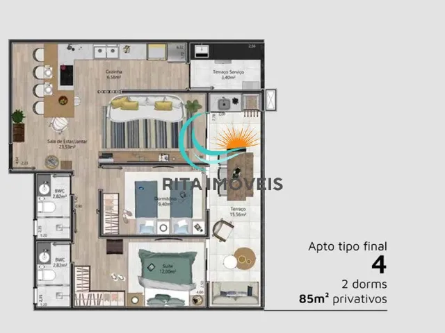 Imagem 8: 0 Apartamento com 2 dormitórios