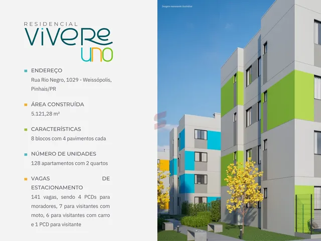 Imagem 4: Apartamento com 2 Dormitórios À Venda com 40.01M² por R$ 311.777,50 no Bairro Weissópolis - Pinhais / Pr