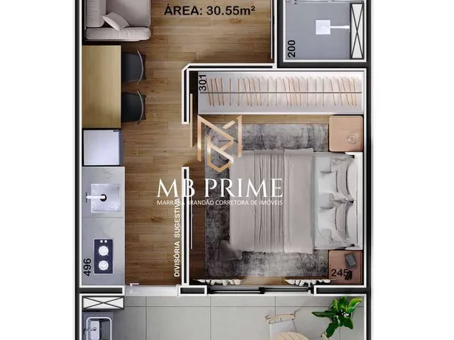 Imagem 6: Studio À Venda em Curitiba, Boa Vista, com 1 Quarto, 31M²